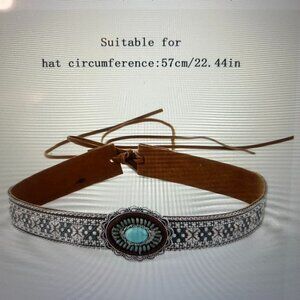 NWOT Cowboy/Cowgirl Hat Band With Faux Turquoise Stone SKU 185
